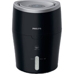 Philips Series 2000 HU4813 Humidifier - Elegant Black & Silver Design for Optimal Comfort